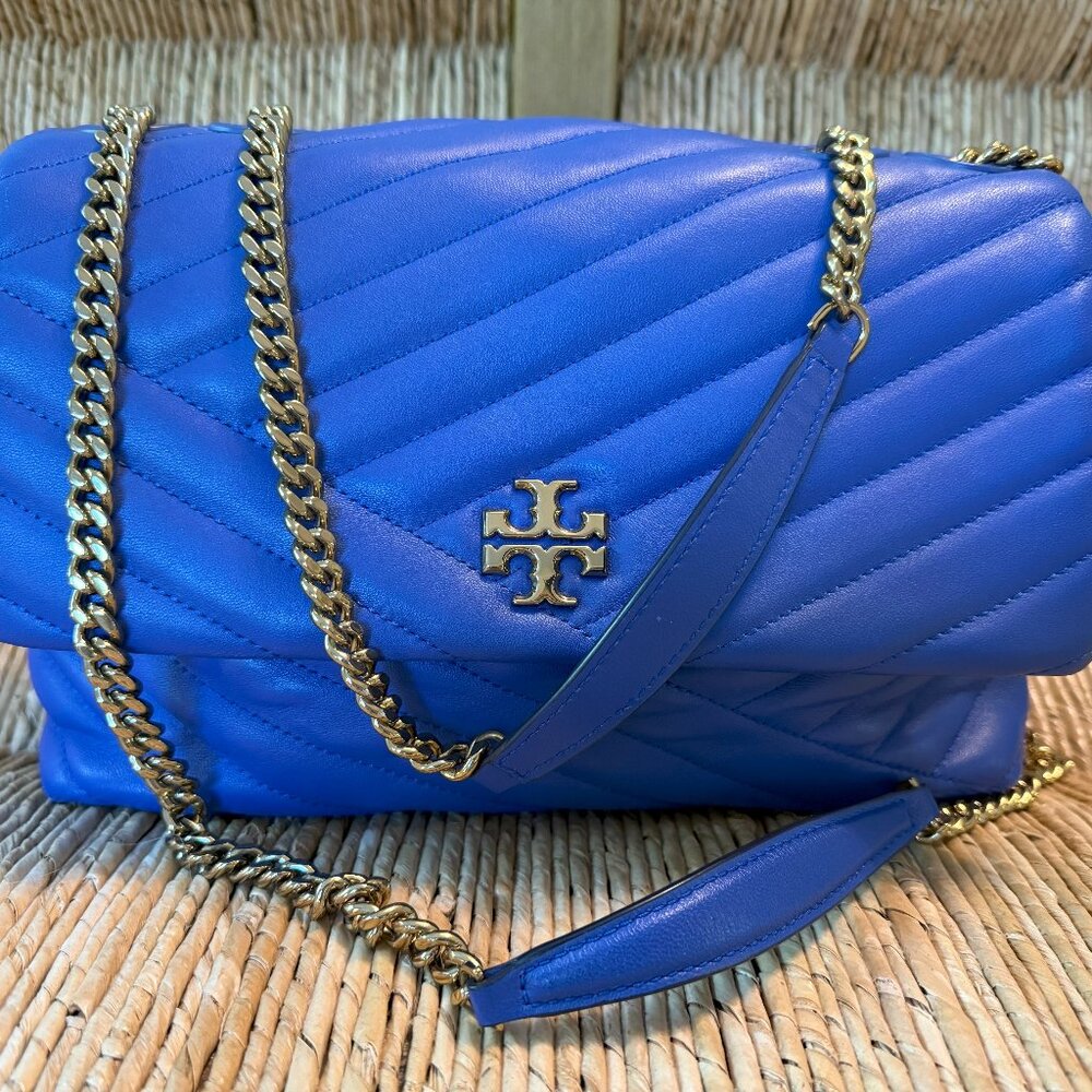 Tory Burch Kira Chevron Convertible Shoulder Bag Nautical Blue